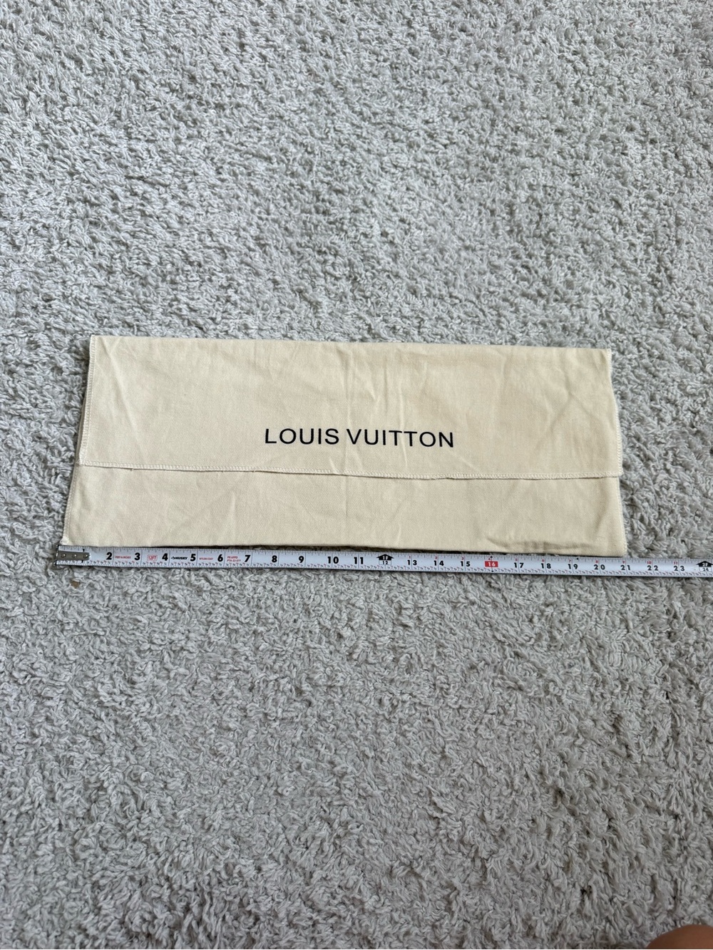 Louis Vuitton Beige Dust Bag with Black Logo